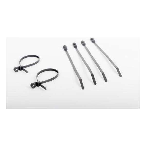 100 Zwarte kabelbinders met bevestigings-oog 20 cm lang. (099.0552) 100 Zwarte kabelbinders met bevestigings-oog 20 cm lang. (099.0552)