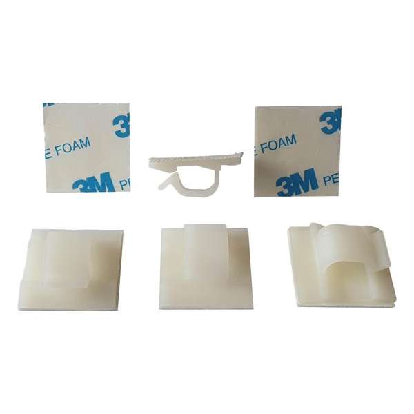 Zelfklevende Kabelclip voor 16 mm Kabels Wit + kortpack pen (099.8965) Zelfklevende Kabelclip voor 16 mm Kabels Wit + kortpack pen (099.8965)