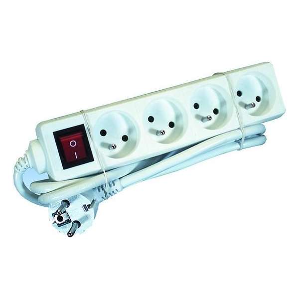 AC stekkerdoos + Switch -4 x 2P+E Socket 16A - 1,5m Wit AC stekkerdoos + Switch -4 x 2P+E Socket 16A - 1,5m Wit