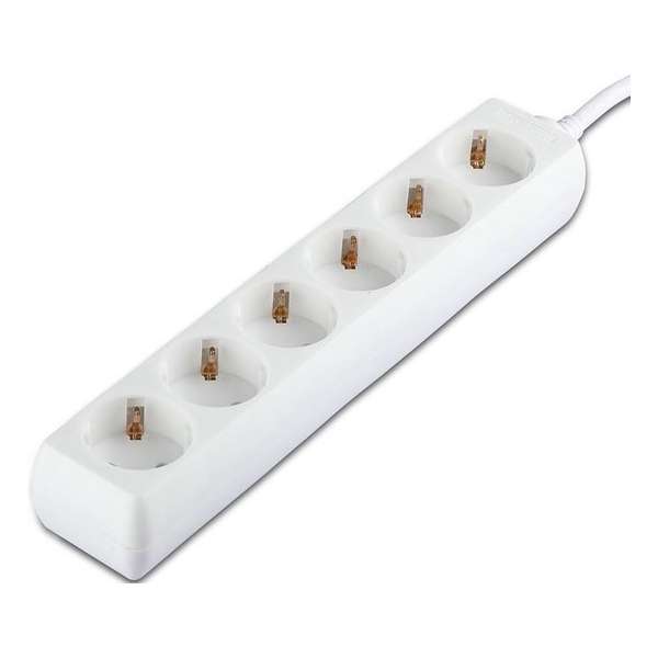 Verlengsnoer - Nirano Serino - 3680W - 6 Stopcontacten - 1.5 Meter - Wit | Nederland Verlengsnoer - Nirano Serino - 3680W - 6 Stopcontacten - 1.5 Meter - Wit | Nederland