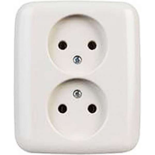 BUSCH-JAEGER type Reflex SI inbouw wandcontactdoos dubbel | WIT BUSCH-JAEGER type Reflex SI inbouw wandcontactdoos dubbel | WIT