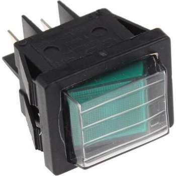 UNIVERSEEL - SCHAKELAAR GROEN 4 CONTACTEN  - 16A - 27 X 21 MM -