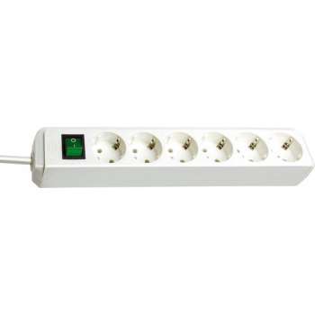 Brennenstuhl Eco-Line stekkerdoos met 6 contacten en schakelaar / wit - 3 meter