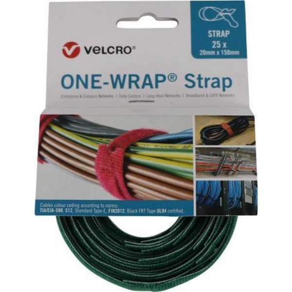 Velcro® ONE-WRAP® klittenband kabelbinder 20mm x 330mm Groen Velcro® ONE-WRAP® klittenband kabelbinder 20mm x 330mm Groen