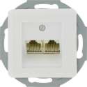 KOPP model Milano, dubbel internet/telefoonstopcontact, inbouw | WIT