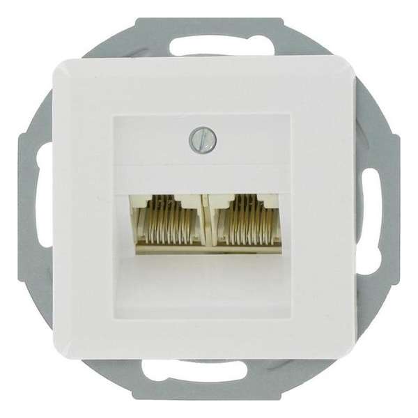 KOPP model Milano, dubbel internet/telefoonstopcontact, inbouw | WIT KOPP model Milano, dubbel internet/telefoonstopcontact, inbouw | WIT