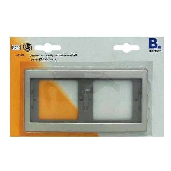 BERKER K5 afdekraam 2-voudig, inbouw | RVS BERKER K5 afdekraam 2-voudig, inbouw | RVS