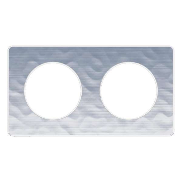 Afdekraam Odace Touch 2V - Gehamerd Aluminium - Schneider Electric - S520804K Afdekraam Odace Touch 2V - Gehamerd Aluminium - Schneider Electric - S520804K