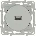 Schneider Electric Odace USB stopcontact Aluminium
