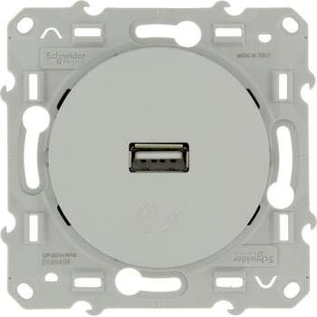 Schneider Electric Odace USB stopcontact Aluminium