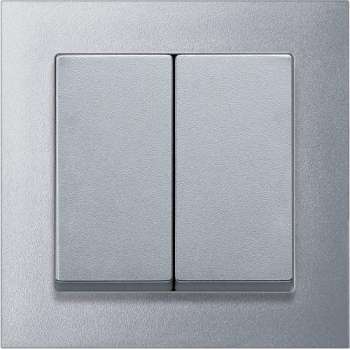 Serieschakelaar Compleet - Aluminium - Merten M-Pure - Schneider Electric - MTN3115-3660_TO