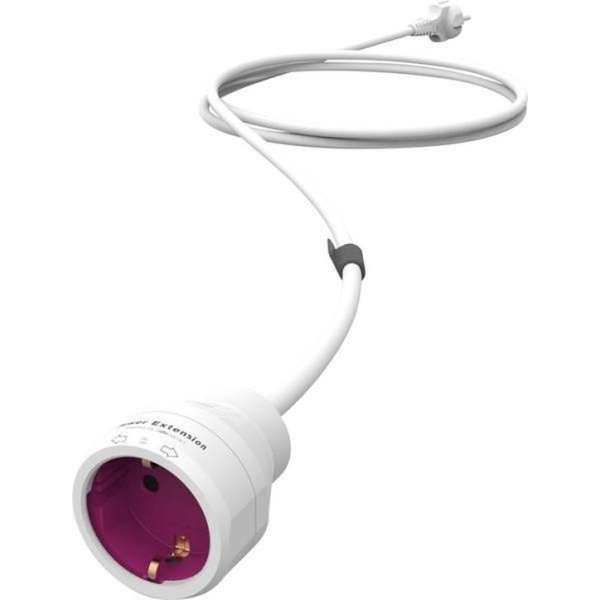 Allocacoc 50466 Stroom Verlengkabel 16 A Wit, Magenta 5.00 m Allocacoc 50466 Stroom Verlengkabel 16 A Wit, Magenta 5.00 m