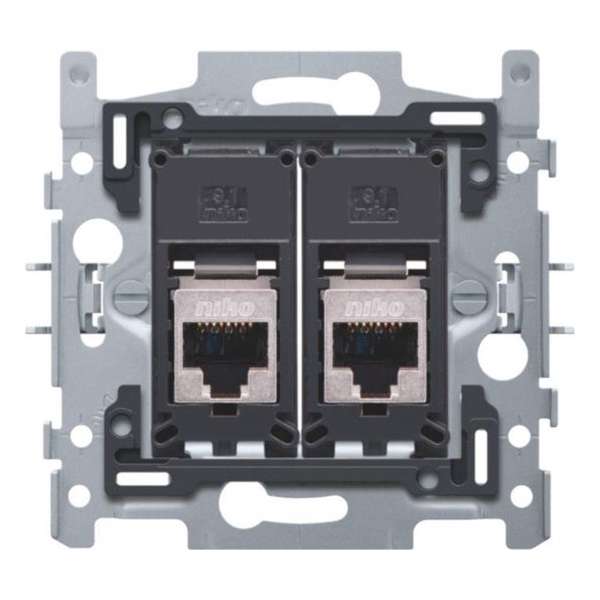 Niko - Sokkel data stopcontact 2X RJ45 stp CAT6 vlak - 170-65167 Niko - Sokkel data stopcontact 2X RJ45 stp CAT6 vlak - 170-65167