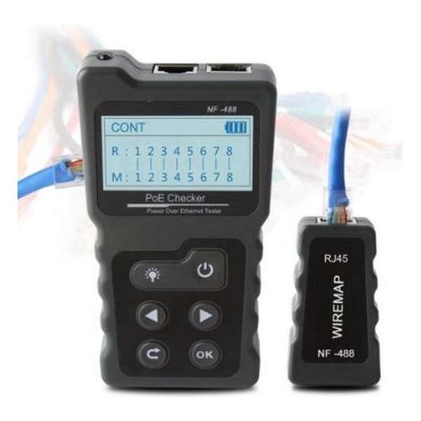 Poe Checker Netwerktester - NF-488 | Elektrischefoutjes.nl Poe Checker Netwerktester - NF-488 | Elektrischefoutjes.nl