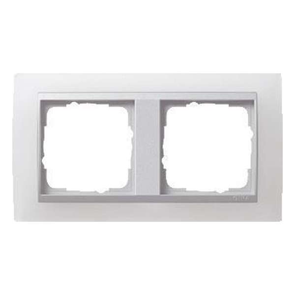 Gira afdekr 2-v alum/wit ev Gira afdekr 2-v alum/wit ev