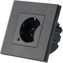 Wandcontactdoos Smart WiFi - Nirano Wimo - Inbouw - 1-voudig - Randaarde - Incl. Glazen Afdekraam - Zwart
