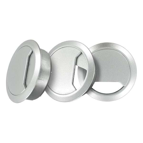 TQ4U Kabeldoorvoer - ABS Kunststof - Ø 65 mm - Verstelbaar - Zilver Metallic - 3 stuks TQ4U Kabeldoorvoer - ABS Kunststof - Ø 65 mm - Verstelbaar - Zilver Metallic - 3 stuks
