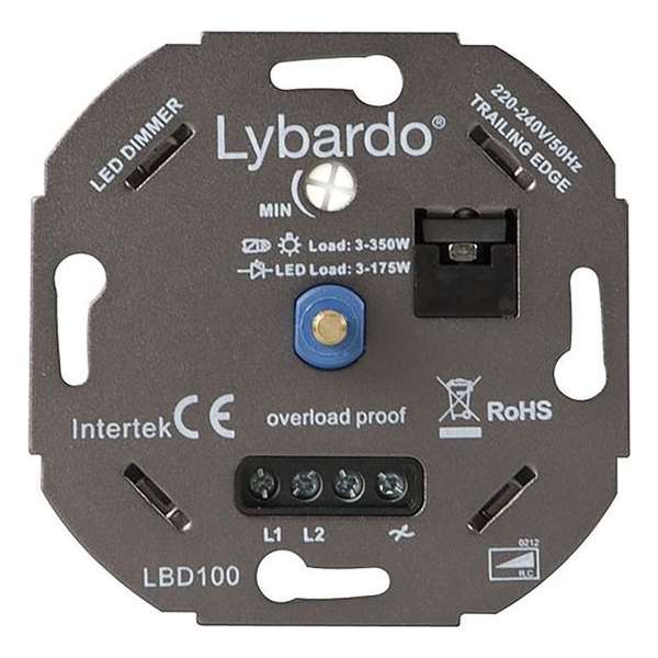 Lybardo ITEC 3-175W LED Dimmer - Fase Afsnijding - Universeel Lybardo ITEC 3-175W LED Dimmer - Fase Afsnijding - Universeel