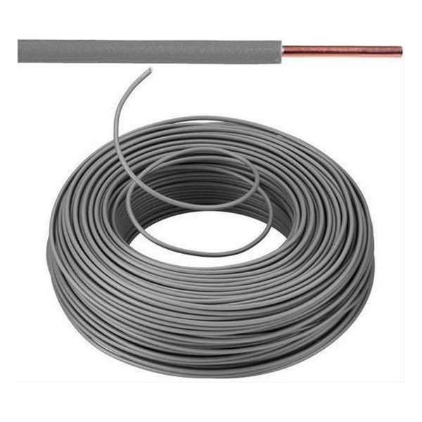 VOB draad / VD draad 2,5 mm² Eca - grijs (H07V-U) - rol 100 meter VOB draad / VD draad 2,5 mm² Eca - grijs (H07V-U) - rol 100 meter
