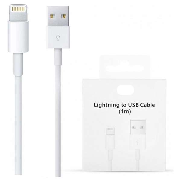 Apple iphone en ipad - 8 pins oplaadkabel lightning wit 1 meter Apple iphone en ipad - 8 pins oplaadkabel lightning wit 1 meter