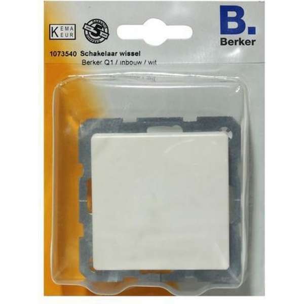 BERKER Q1, enkele wipschakelaar wissel | wit BERKER Q1, enkele wipschakelaar wissel | wit