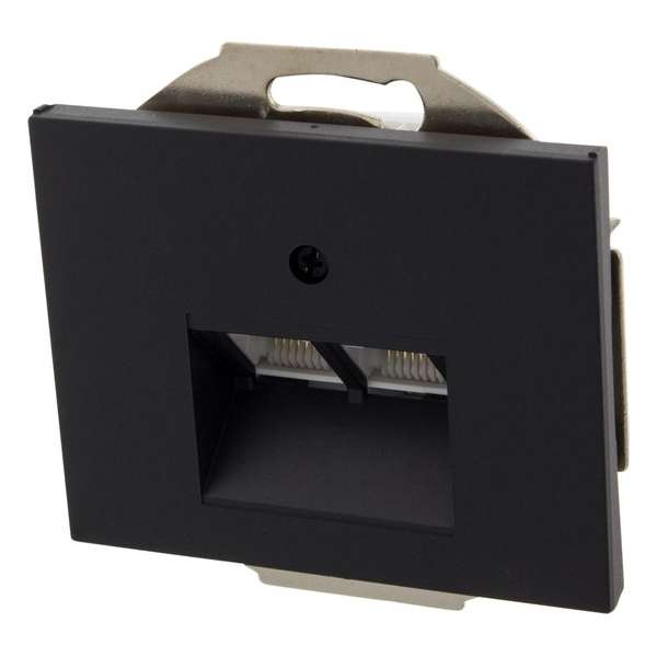 Contactdoos – inbouw – telefoon – data – CAT6A – 2 x 8–polig – geschikt voor afdekraam Berker K1 – antraciet Contactdoos – inbouw – telefoon – data – CAT6A – 2 x 8–polig – geschikt voor afdekraam Berker K1 – antraciet