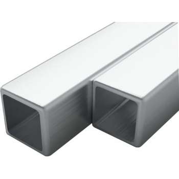 vidaXL Buizen vierkant stekkersectie V2A 2m 15x15x1,5mm rvs 2 st