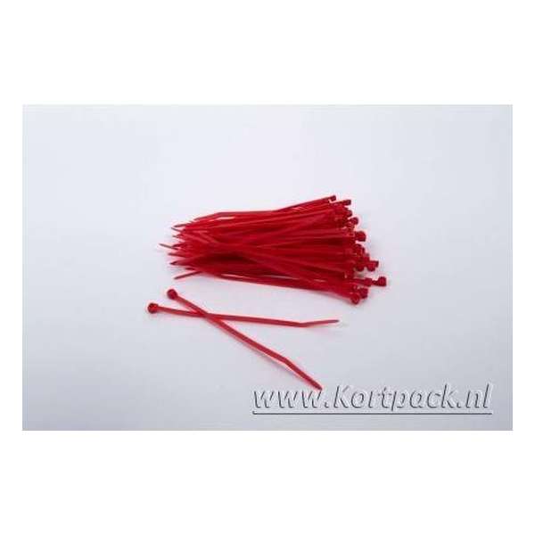 1000 stuks Rode kabelbinders 2.5mm x 200mm (099.0388) 1000 stuks Rode kabelbinders 2.5mm x 200mm (099.0388)