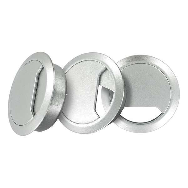 TQ4U Kabeldoorvoer - ABS Kunststof - Ø 80 mm - Verstelbaar - Zilver Metallic - 3 stuks TQ4U Kabeldoorvoer - ABS Kunststof - Ø 80 mm - Verstelbaar - Zilver Metallic - 3 stuks