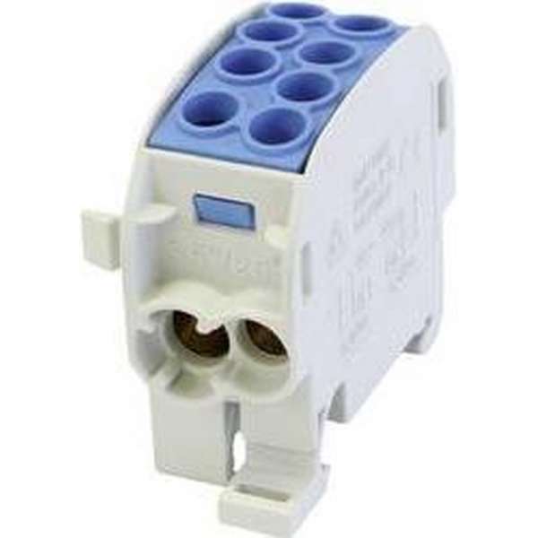 HoraeTec 106291 Hoofdleiding vertakkingsklem Messing, PA Grijs-wit (RAL 7035), Lichtblauw 1-polig 125 A 690 V Geleidertype: N HoraeTec 106291 Hoofdleiding vertakkingsklem Messing, PA Grijs-wit (RAL 7035), Lichtblauw 1-polig 125 A 690 V Geleidertype: N