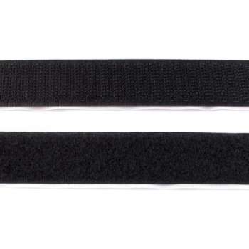 Klittenband Zwart Plakbaar 25 mm - 15 m