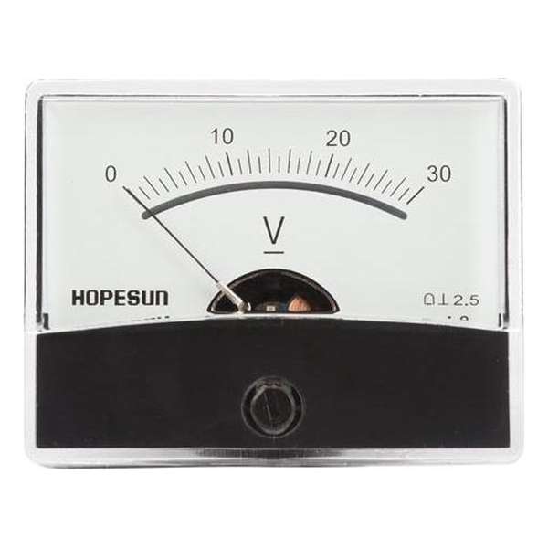 Analoge Paneelmetervoor Dc Spanningsmetingen 30V Dc / 60 X 47Mm Analoge Paneelmetervoor Dc Spanningsmetingen 30V Dc / 60 X 47Mm