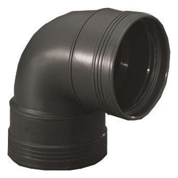 Wavin Wafix pp bocht 45gr. 90 manchet/manchet, zwart Wavin Wafix pp bocht 45gr. 90 manchet/manchet, zwart