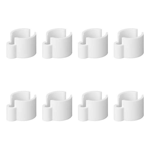 Kabelclip wit voor tentstokken van 22-32mm set van 8 stuks Kabelclip wit voor tentstokken van 22-32mm set van 8 stuks