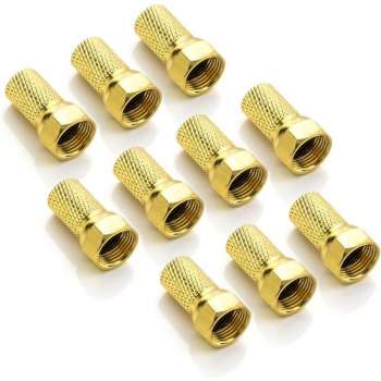 F-Connector 7mm met Rubber Ring GOUD