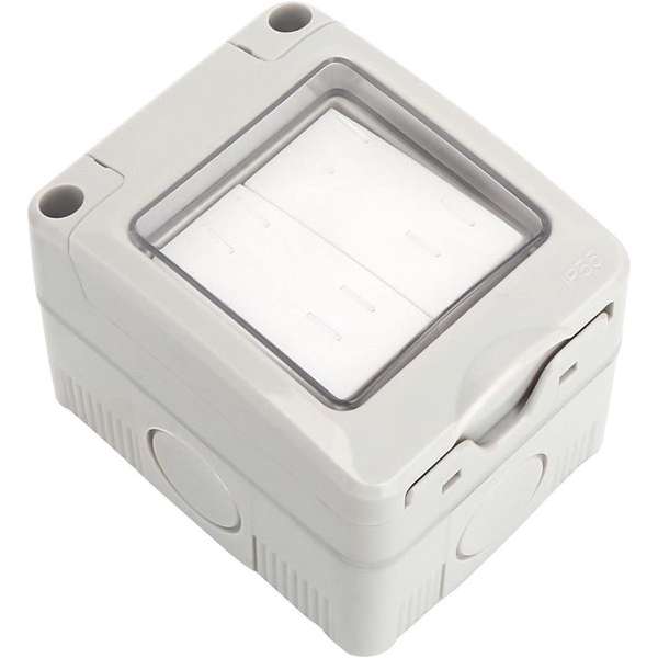 Wisselschakelaar Wissel/Wissel - Aigi Focky - Opbouw - Dubbel Schakelaar - Waterdicht IP55 - Grijs Wisselschakelaar Wissel/Wissel - Aigi Focky - Opbouw - Dubbel Schakelaar - Waterdicht IP55 - Grijs