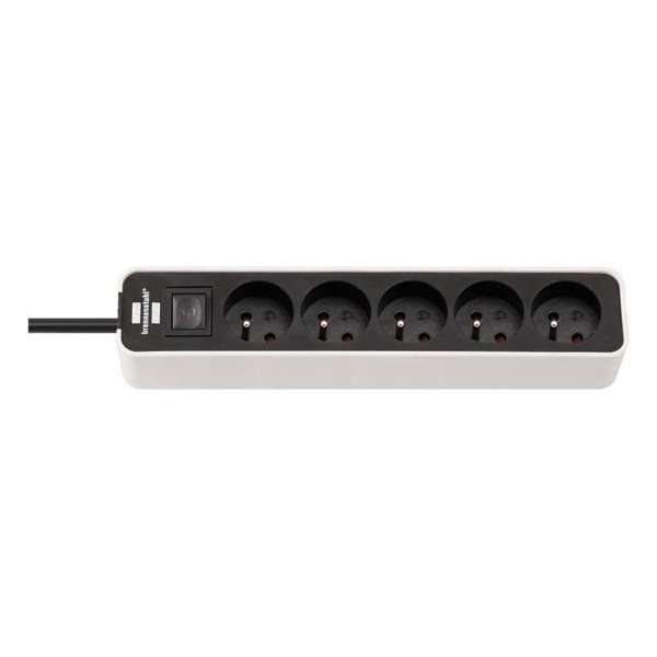 BRENNENSTUHL ECOLOR-contactdoos 5 uitgangen (kabel 1,50m H05VV-F3G1.0, met schakelaar), Wit / Zwart BRENNENSTUHL ECOLOR-contactdoos 5 uitgangen (kabel 1,50m H05VV-F3G1.0, met schakelaar), Wit / Zwart