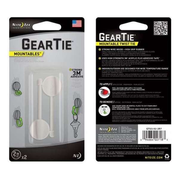 NITE IZE Gear Tie Mountable 2" White - 2 pcs NITE IZE Gear Tie Mountable 2" White - 2 pcs