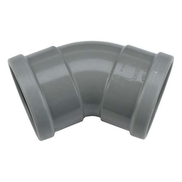 Wavin bocht met manchet alz.mof 110mm,45gr, pvc Wavin bocht met manchet alz.mof 110mm,45gr, pvc