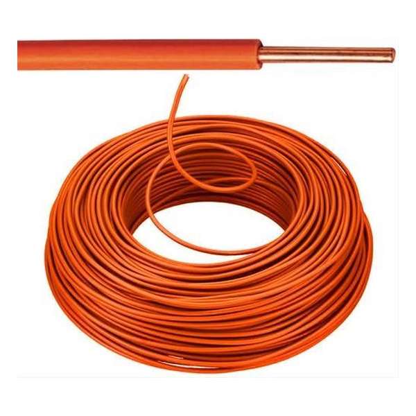 VOB draad / VD draad 2,5 mm² Eca - oranje (H07V-U) - rol 100 meter VOB draad / VD draad 2,5 mm² Eca - oranje (H07V-U) - rol 100 meter