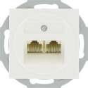 MERTEN type Atelier, 2-voudig RJ45-wandcontact, inbouw | WIT