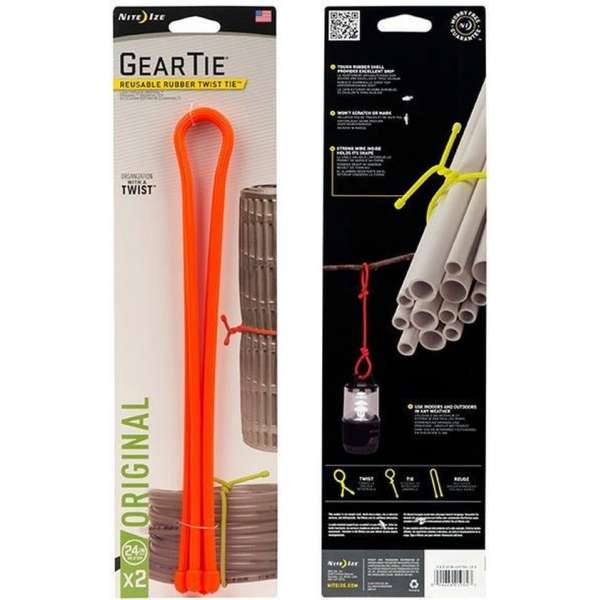 NITE IZE Gear Tie 24" Bright Orange - 2 pcs NITE IZE Gear Tie 24" Bright Orange - 2 pcs