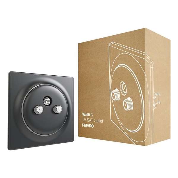 FIBARO Walli N TV-SAT Outlet - Antraciet - Klassiek basiselement FIBARO Walli N TV-SAT Outlet - Antraciet - Klassiek basiselement