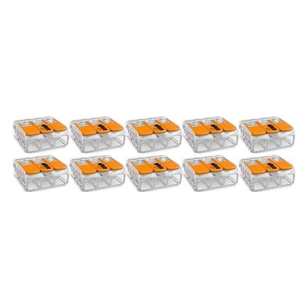 WAGO - Lasklem Set 10 Stuks - 3 Polig met Klemmetjes - Oranje - BES LED WAGO - Lasklem Set 10 Stuks - 3 Polig met Klemmetjes - Oranje - BES LED