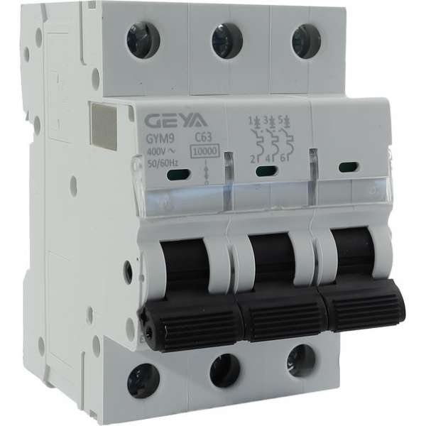 Installatieautomaat - zekering - 3 polig 16A karakteristiek C 10kA GEYA Installatieautomaat - zekering - 3 polig 16A karakteristiek C 10kA GEYA