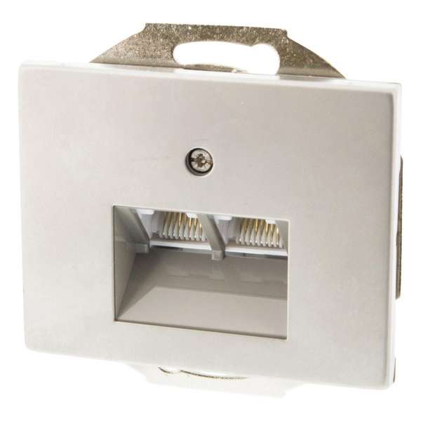 Contactdoos – inbouw – telefoon – data – CAT6A – 2 x 8–polig – geschikt voor afdekraam Berker K5 – RVS Contactdoos – inbouw – telefoon – data – CAT6A – 2 x 8–polig – geschikt voor afdekraam Berker K5 – RVS