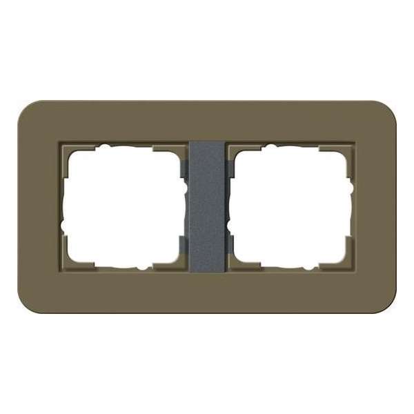 Gira E3 Umbra/antraciet Afdekraam 2 voudig 212426 Gira E3 Umbra/antraciet Afdekraam 2 voudig 212426