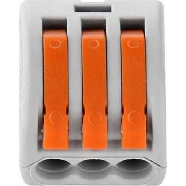 100 stuks - Lasklem 3 - voudig 0.08 – 4mm² hersluitbaar 100 stuks - Lasklem 3 - voudig 0.08 – 4mm² hersluitbaar