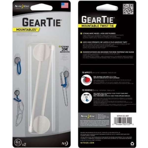 NITE IZE Gear Tie Mountable 4" White - 2 pcs NITE IZE Gear Tie Mountable 4" White - 2 pcs
