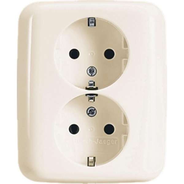 Bj Wandcontactdoos 202 EUJR-212 SI dubbel ra Inbouw Bj Wandcontactdoos 202 EUJR-212 SI dubbel ra Inbouw